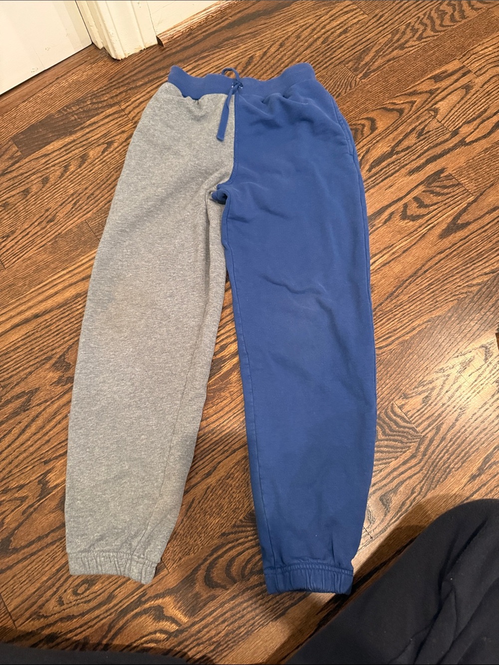 Hanna Andersson Blue and Gray Colorblock Kids Sweatpants